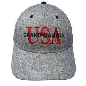 USA Grand Canyon Snapback Cap Gray One Size Adjustable Embroidered Jacobson Hat